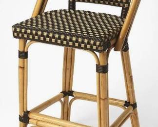 6047 - Butler Specialty Lila dark brown rattan stool 40.5 x 19 x 20 seat height 28.5" Retail $473
