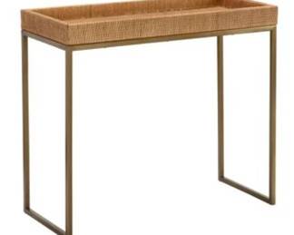 6076 - Vieux Carre II console table by Wildwood some loss to cane on top edge 32 x 35.5 x 16
