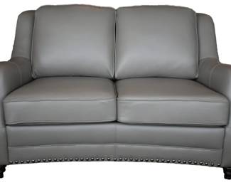 151 - LEA Unlimited Victoria leather loveseat nail head trim 61 x 45 x 38
