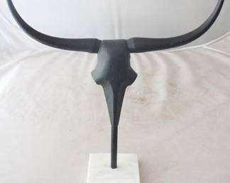 1009 - Steer Head Statue by Three Hands 15" x 15" x 4"
