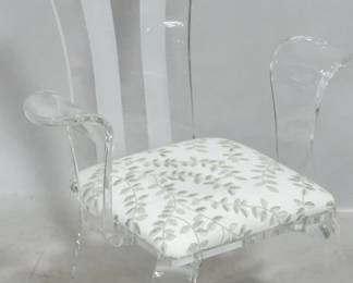 882 - Wildwood acrylic Cora arm chair 46 x 28 x 16
