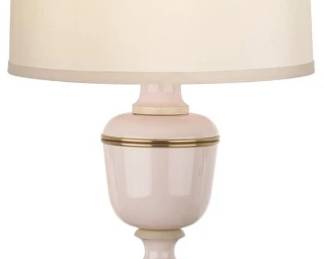 1338x - Robert Abbey Annika table lamp ivory lacquered paint w/ natural brass & ivory crackle accents Retail $899 24" tall

