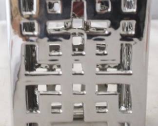 1344 - Pierced Hurricane by Three Hands 6" x 6" x 10.25"
