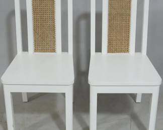 804 - Pair Wildwood Chandigarh chairs in white 36x16x20 Retail $1378 each
