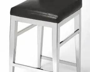 6026 - Butler Specialty Kelsey Stainless Counter Stool faux leather 32 x 15 x 17 Retail $629

