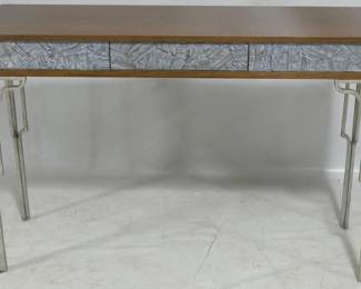 922 - Chelsea House metal leg console table 33 x 48 x 14
