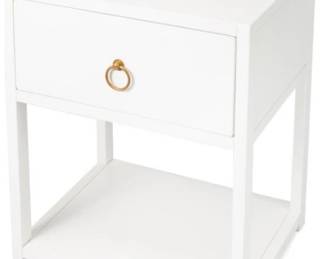 6072 - Butler Company Lark 1 drawer table, white 26.5 x 21 x 17
