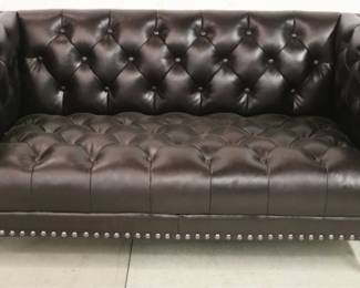 2029 - Lazzaro tufted loveseat w/ nailhead trim 31 x 60 x 34.5 chrome base

