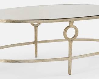 990 - Wildwood Hudson II cocktail table in silver 21x52x30 mirror top Retail $1904
