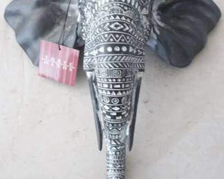 1205 - Elephant Head Decoration by Three Hands 12" x 5.25" x 11.75"
