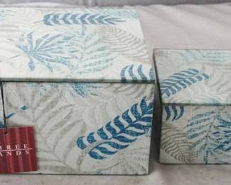 1297 - 2 pc. Decorative Box Set by Three Hands 10" x 7.75" x 4"
