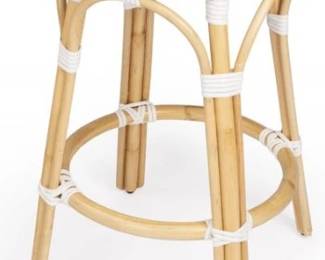 6039 - Butler Specialty white rattan counter stool 24 x 15
