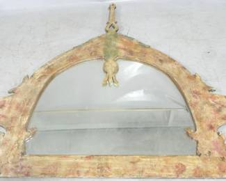 866 - Painted unusual wall mirror, 74 x 71
