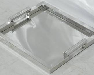 966 - Handled chrome serving tray 2x17x15
