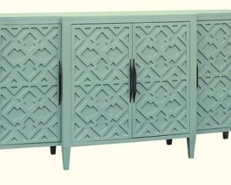 6107 - Elk Home Topher credenza in aqua blue 38 x 72 x 16 Retail $1958
