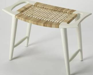 6040 - Butler Specialty Tristan rattan vanity stool 17.5 x 25.5 x 14 Retail $203
