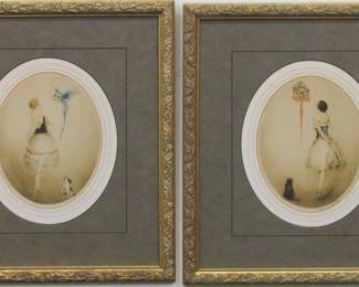 9054  SET OF 2 BIRD CAGES BY LOUIS ICART	22 X 22
