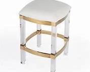 6084 - Butler Specialty Jordan counter stool 24 x 14 x 14 acrylic & polished brass Retail $519
