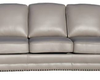 150 - LEA Unlimited Victoria leather sofa nail head trim 85 x 45 x 38
