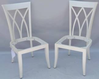 2051 - Pair Alden Parkes Couture chair frames white lacquer 40 x 20.5 x 25
