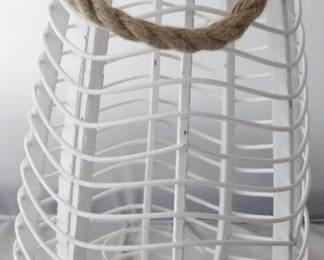 1281 - Rattan Lantern by Three Hands 10" x 10" x 18"
