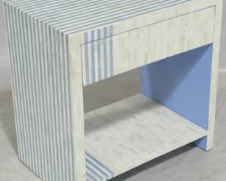 812 - Chelsea House bone inlay stand 28x28x18 one drawer
