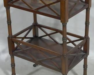 952 - Butler Specialty inlaid rolling bar cart 30 x 19 x 12
