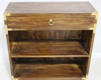 7003 - Butler Campaign 2-Shelf, One-Drawer Stand 28 x 12 x 28.25
