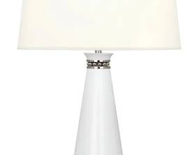 1362x - Robert Abbey Pearl 30" column lamp nickel accents Retail $496
