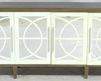 693 - Elk Home Zoran 4 door credenza front doors have tonal discolorations 35 x 72 x 18
