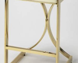 3147 - Butler Specialty Natalya brass counter stool Retail $519 24x14x15
