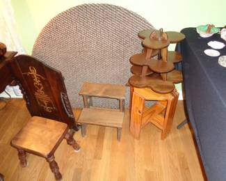 Wooden stools, steps, accent tables.