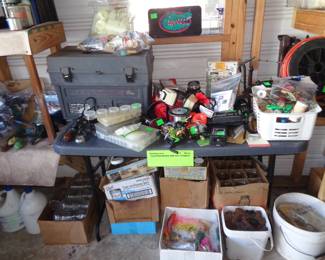 Assorted Fishing Items, Assorted Sized Canning Jars