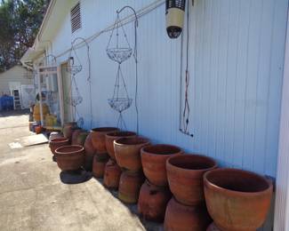 Terra Cotta Pots, Hanging Metal Basket Frames