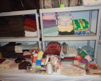 Assorted Linen & Sewing Items