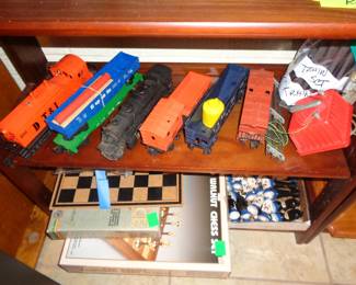 Vintage Train Set & Track, Chess & Checker Sets