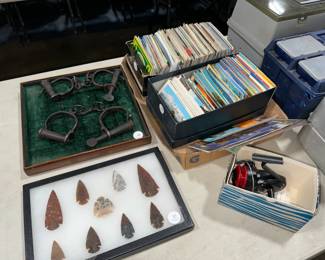 Spear Heads, Vintage Postcards, Shackles and Vintage Reel Orlando Auction