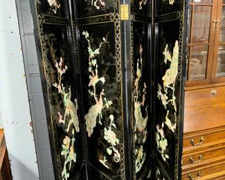 Asian Mother of Pearl inlaid Screen/Room Divider Orlando Auction