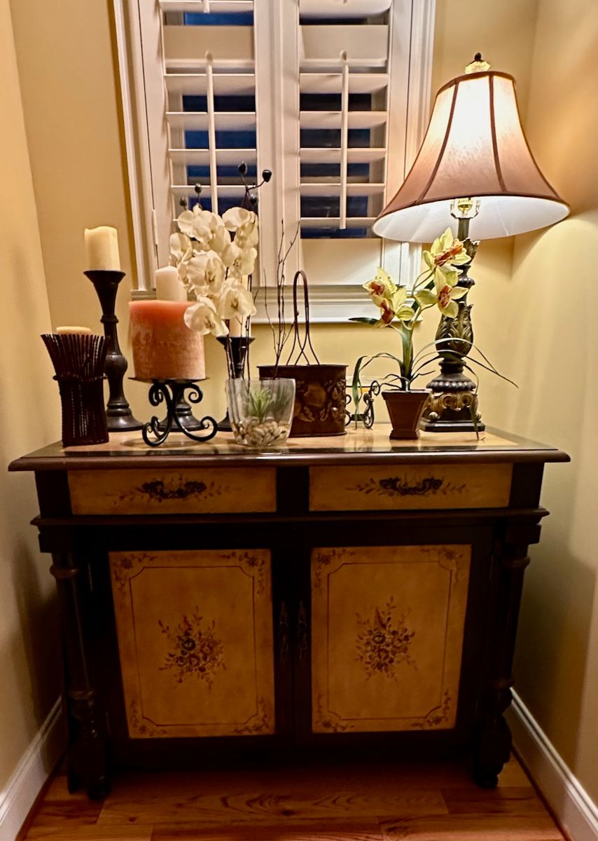 Hand painted cabinet.