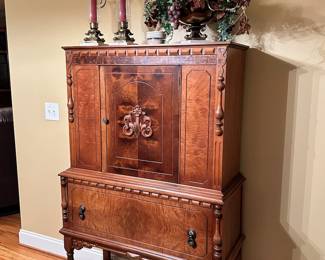 Tiger maple hutch.