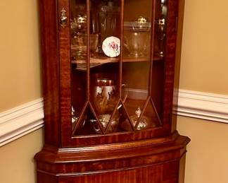 One of two available English made corner cabinets.