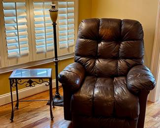 Leather recliner.