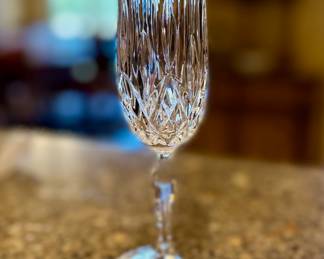 Cristal d'Arques Longchamp champagne flute, six available.