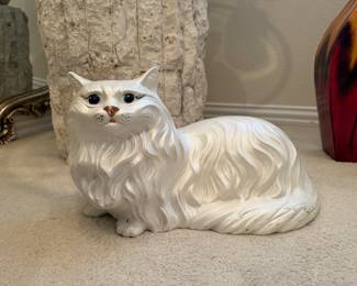 Ceramic cat sculpture