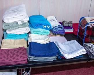 Assortment linens and towels