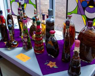 Assortment spice glass jars