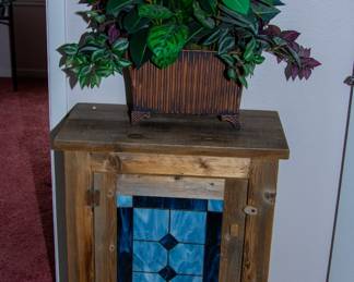 Beautiful decorative glass door end table