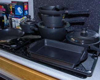 Assortment pots and pans