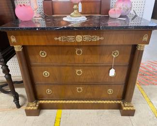 French Marble Top Baker Chest -SOLD