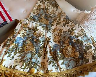 Awesome Mid-century round tablecloth pristine fabric enough for dress